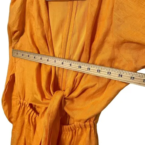 Faithfull the Brand Faithfull La Mia Maxi Dress Tuscan Sun Orange Women’s Size 4 Cutout Tie Front