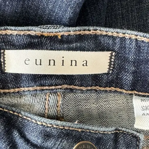 Eunina JRS SZ 1 Jude Skinny Ankle Jeans Mid-Rise Distressed Stretch Frayed Blue