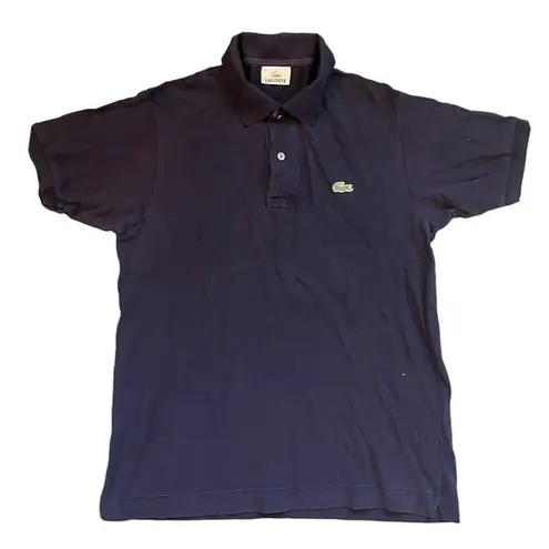 Lacoste Authentic  Navy Blue Polo Women's Short Sleeves Shirt Top