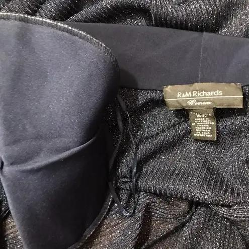 R & M Richards Blue Metallic Evening Cover-Up Cardigan NEW 16W