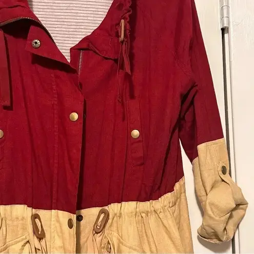 Blu Pepper  color lock anarok zip up fall jacket maroon khaki size M - Image 4