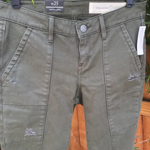 Treasure & Bond distressed zip ankle skinny pants