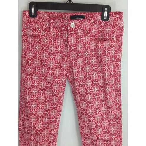 The Kooples Skin Women's Floral Cotton Stretch Skinny Jeans Pink White Size 27