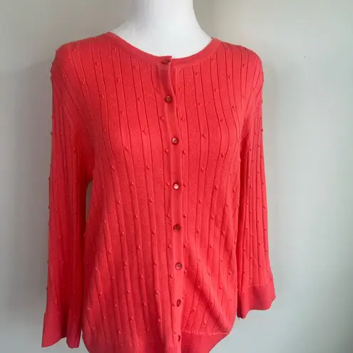 Cable & Gauge Vibrant Coral Knit Sweater