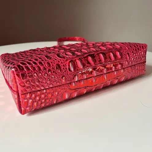 Brahmin Lorelei Shoulder Bag Red Dragon Melbourne Croc Embossed Leather NWT