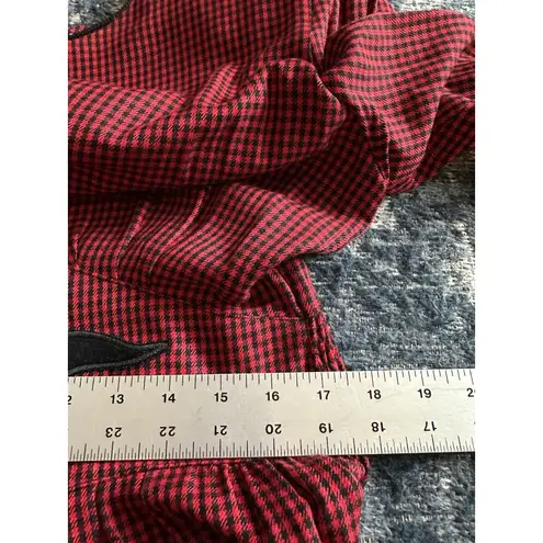 Jessica Howard Vintage Dress Size 12 Petite Long Sleeve Shoulder Pads Red/Black