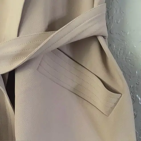 Grace Willow Belted Long Trench Vest Wm’s Size L Tan Duster Vest NWOT Size L
