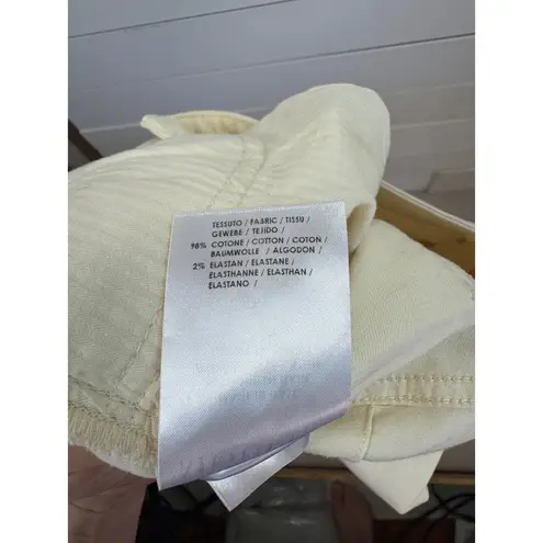 Alexander McQueen Womens IT 40 Cream Yellow Slim Straight Leg Skull Rivet Pants