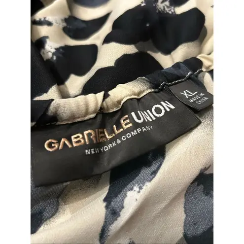 NWT NYCO Gabrielle Union Leopard Print Strapless Dress Black / Beige XL