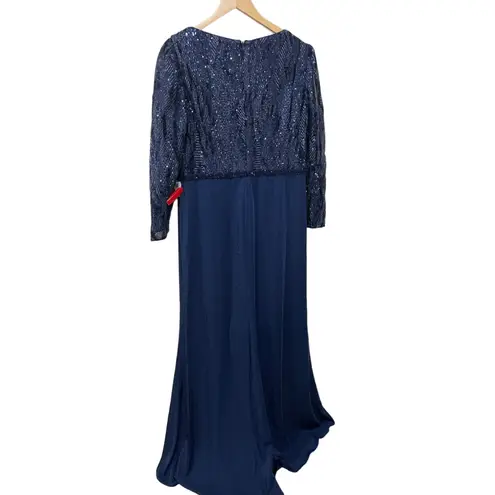 Mac Duggal EMBELLISHED LONG SLEEVE BODICE COLUMN DRESS Style #67887