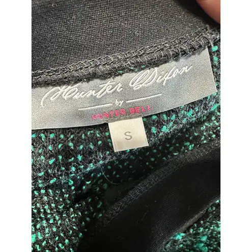 Hunter Dixon Textured Knit Sweater Green Black Long Sleeve Size Small