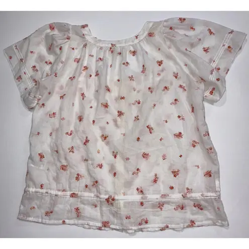 Trovata Birds Of Paradise Cottagecore Coquette Fairy Floral Embroidered Blouse S