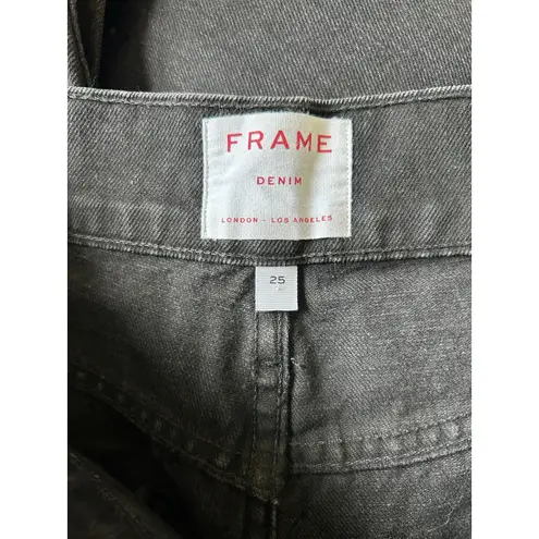 Frame High Rise Black Wash Heritage Le Sylvie Slender Straight Women's size 25