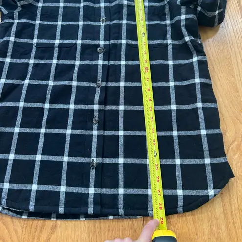 J.Crew NWT  Size Small S Black Plaid Sherpa Lined Shacket Shirt Jacket Fleece