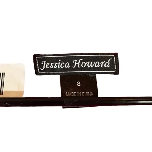 Jessica Howard Red Long Sleeve Opened Front Knit Shrub Sweater Women Sz 8