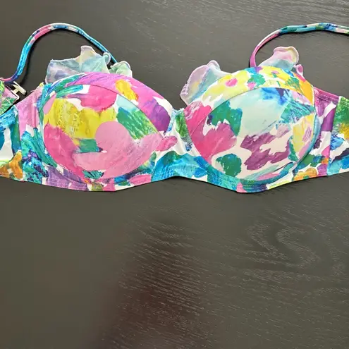 None Bikini - Floral 3 Piece Set Bikini and Sarong Size Small EUC