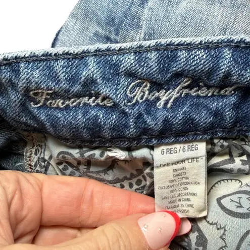 American Eagle Favorite Boyfriend Jeans Distressed Y2K Retro 90s Bootcut Size 6 Blue