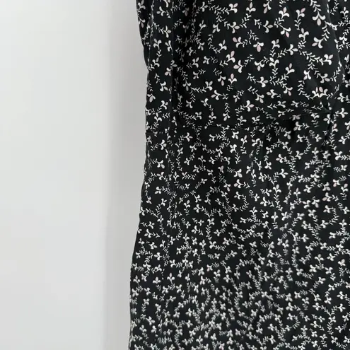 Loft Outlet Black Pattern One Piece Cropped Jumpsuit Size XS Smocked