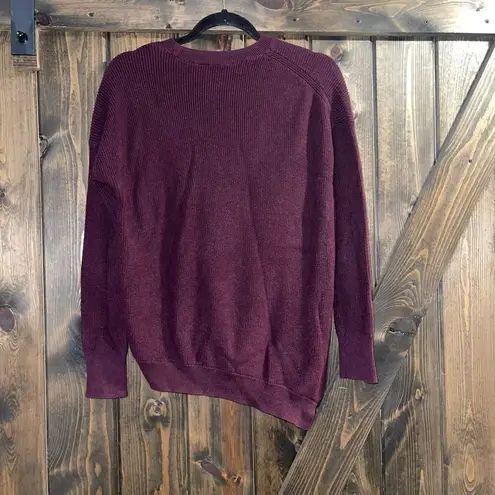 Athleta  Burgundy Crewneck Ribbed Sweater 