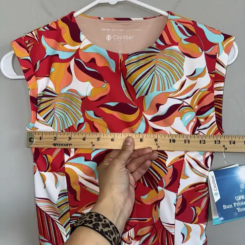 NWT Coolibar Kaylana Tank Top Woman’s XS UPF 50+ Floral Red Tropical 10642 Lined