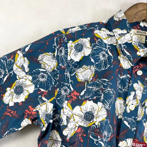 Duluth Trading Womens Button Up Shirt Small Casual No Gape Cottage Coastal Prep Blue