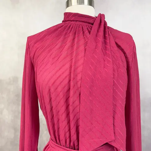 Henry Lee Womens Dress Vintage Pink Secretary Bow 80s Modest Size Medium USA