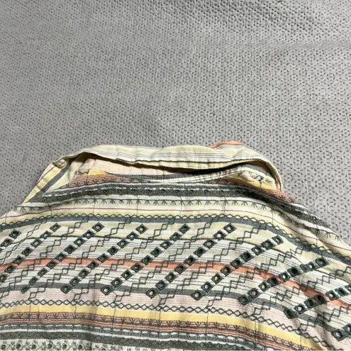 Anthropologie  Akemi Kin XS/S Striped Embroidered Tunic Shirt Button Women Beach