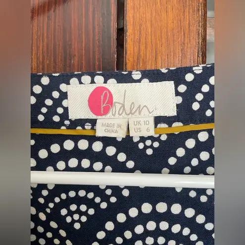 Boden USA Boden Sleeveless Jumpsuit Wide Leg Cropped Navy Blue White Pattern - Size 6