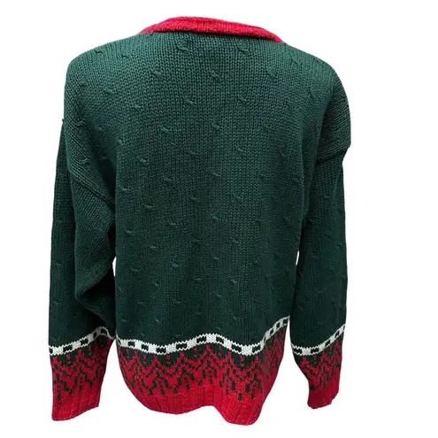 Vintage Christmas Sweater Cardigan Casual Corner Ugly Tacky Size Medium