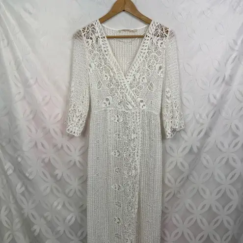 Soft Surroundings Soft Surrounding Petite White Tosca Crochet Knit Dress Size XS