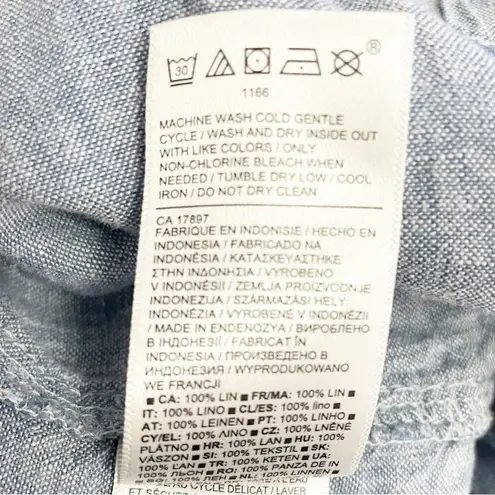 Athleta  Cabo Linen Pull On Utility Shorts Women’s Size 16 Chambray Blue Summer