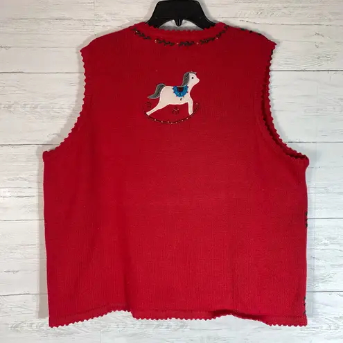Designer Originals Vintage Designers Originals Studio Women’s 2X Red Knit Christmas Sweater Vest