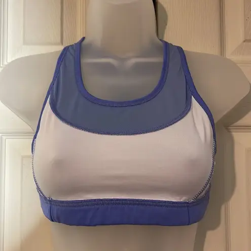 Adidas  Vintage 1990s Purple/Blue Racerback Sports Bra With Mesh Medium