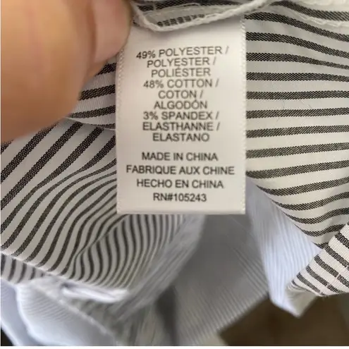 Bobeau Studio B cotton striped coastal nautical flowy billowy sleeve midi dress