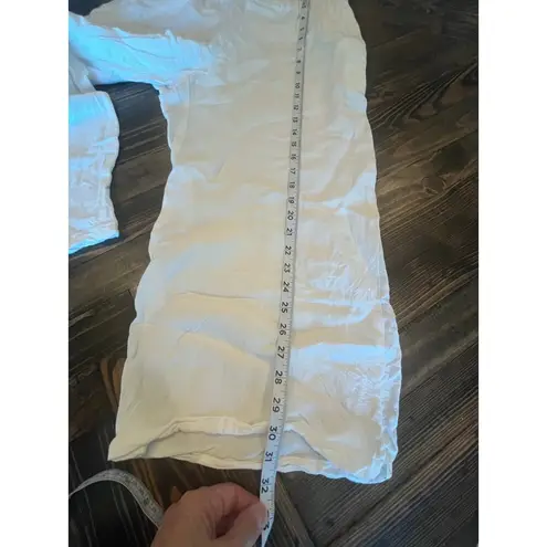 A New Day  Sheer White Linen Capri Pants Women Medium Beach Resort Summer Trip - Image 7