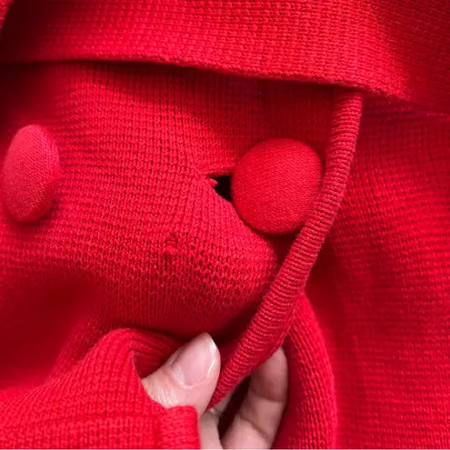 Sonia rykiel red cotton double breasted waist tie coat Size M