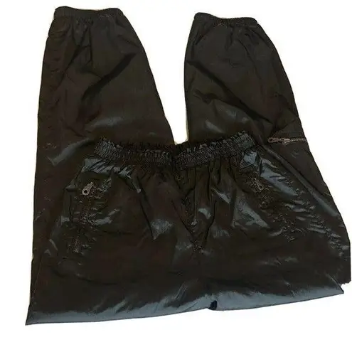 Kaelin Vintage Track Nylon Pants Workout O3 Black Size 10