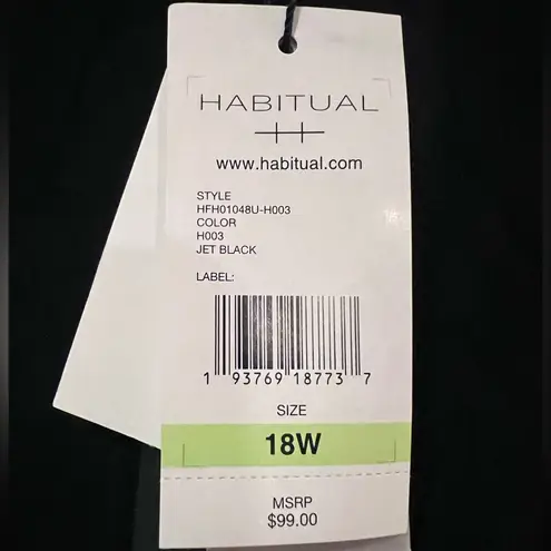 Habitual Brodie Stretch Crop Trouser Pants in Jet Black Plus Size 18W