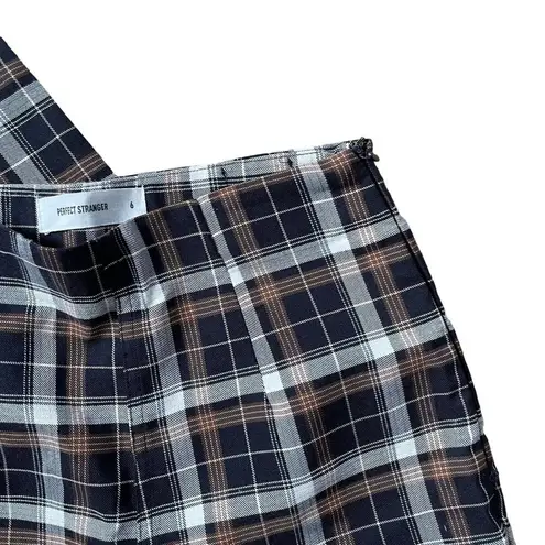 Perfect Stranger women size 6 checkered trousers black brown white high rise