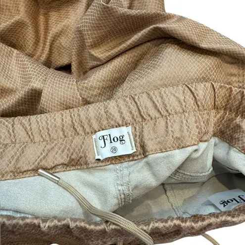 Bevy Flog Shely Tan Snakeskin print Joggers 29 made in Israel Tan