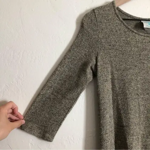 Freeloader Knit Brown Gray Lightweight Knee Length Shift Sweater Dress