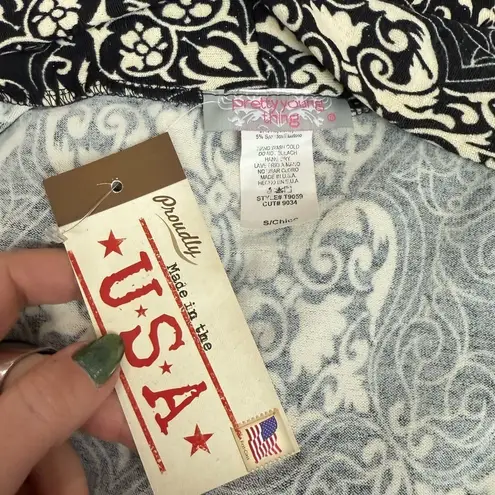 Black and White Paisley Duster Cardigan with Lace Slip Dress