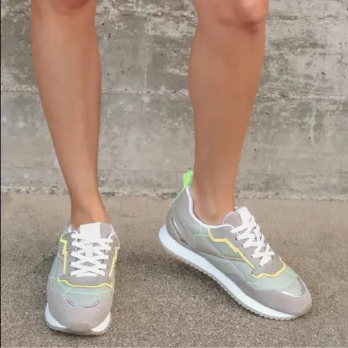 Schutz Penny Neon Trim Sneakers Size 7.5