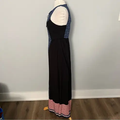 Artisan NY Black Blue Red Sleeveless Maxi Dress Size XS