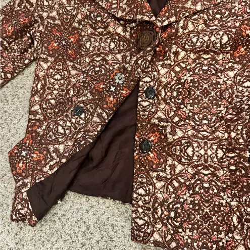 Peck & Peck Weekend Linen Statement Jacket Blazer Boho Chic Workwear Size 14