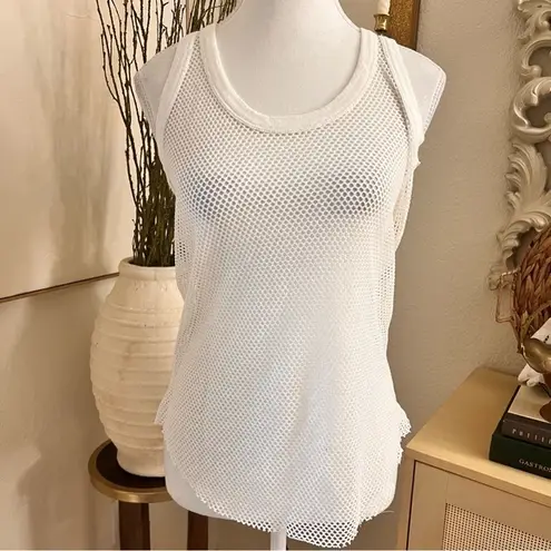 Zadig & Voltaire White Weep Fishnet Mesh Top Size Medium Coverup