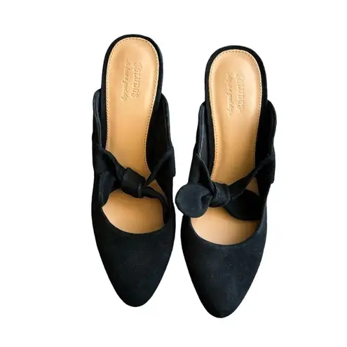 Soludos - Lani Bow Suede Heeled Mules Sz 9