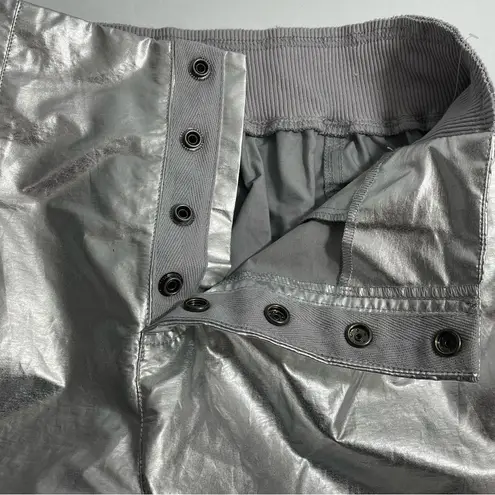 NEW Free People FP Movement Mesmerize Me Shine Pants Size SMALL Silver