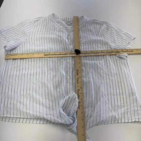 J.Crew  Top Womens Large White River Stripe Seacoast‎ Tie Front Button Up Shirt