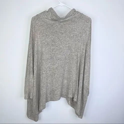 Gyft Oversized Oatmeal Beige Dolman Sleeve Cowl Neck Sweater Small